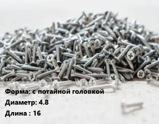 Шуруп с потайной головкой 4.8х16